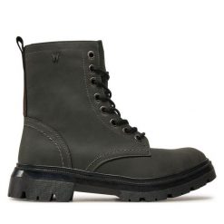 Trapery Wrangler. Zielone traperki Wrangler, bez wzorów, bez obcasa, bez zapięcia. Za 349.99 zł.
