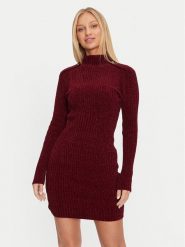 Guess Sukienka dzianinowa Keily W4BK27 Z3JE0 Bordowy Regular Fit. Czerwone sukienki Guess, xxl, z aplikacjami, z dzianiny, bez kołnierzyka, bez ramiączek. Za 569.99 zł.
