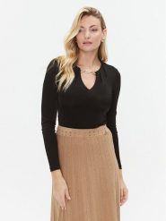 Marciano Guess Bluzka Tina 3BGP09 6136A Czarny Regular Fit. Czarne bluzki Marciano Guess, xs, z aplikacjami, z wiskozy, bez kołnierzyka, bez ramiączek. Za 329.99 zł.