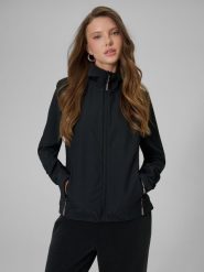 4F Kurtka softshell wiatroodporna membrana 5000 damska - czarna M. Czarne kurtki przejściowe sportowe 4f, m, bez wzorów, z materiału, bez kaptura. Za 299.99 zł.
