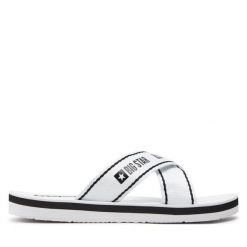 Klapki Big Star Shoes. Białe klapki BIG STAR SHOES, bez wzorów, retro, bez obcasa, bez zapięcia. Za 99.99 zł.
