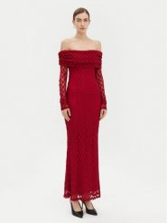 BARDOT Sukienka wieczorowa 59776DB Czerwony Regular Fit. Czerwone sukienki Bardot, bez wzorów, z syntetyku, wizytowe, bez kołnierzyka, bez ramiączek. Za 339.99 zł.