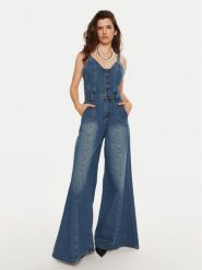 One Teaspoon Kombinezon 26604 Niebieski Relaxed Fit. Niebieskie sukienki One Teaspoon, xxs, bez wzorów, z bawełny, bez kołnierzyka, bez ramiączek. Za 579.99 zł.