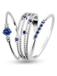 Les Petites Précieuses Srebrne pierścionki (3 szt.) z kamieniami szlachetnymi rozmiar: 60. Niebieskie pierścionki Les Petites Précieuses, z cyrkonią, srebrne. Za 404.99 zł.