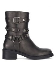 JENNY Botki WFA2882-2 Srebrny. Szare botki Jenny, bez wzorów, bez obcasa, na słupku, bez zapięcia. Za 119.99 zł.