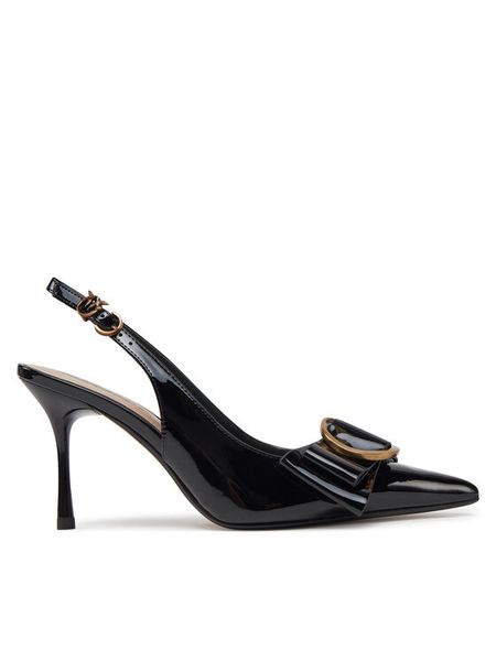 PINKO Szpilki Elsa 06 SD0259 E002 Czarny. Czarne sandały Pinko, bez wzorów, z lakierowanej skóry, bez obcasa, na szpilce, bez zapięcia. Za 839.99 zł.