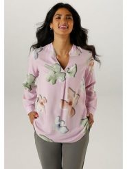 Aniston Bluzka w kolorze jasnoróżowym rozmiar: 42. Różowe bluzki Aniston, bez wzorów, z wiskozy, bez kołnierzyka, bez ramiączek. Za 104.64 zł.