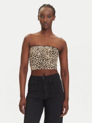 Noisy May Top Avery 27034321 Brązowy Slim Fit. Brązowe topy Noisy May, s, bez wzorów, z syntetyku, bez kołnierzyka, bez ramiączek. Za 69.99 zł.