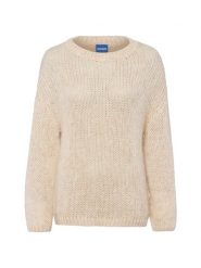 HUGO BLUE sweter z dzianiny z zawartością alpaki - Slookina Kobiety beżowy, M. Brązowe swetry HUGO BLUE, m, bez wzorów, z dzianiny, bez ramiączek. Za 279.95 zł.
