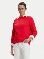 Tommy Jeans Bluza DW0DW19959 Czerwony Regular Fit. Czerwone bluzy Tommy Jeans, s, bez wzorów, z bawełny, bez ramiączek, bez kaptura. Za 289.99 zł.