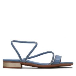 Sandały Hispanitas. Niebieskie sandały Hispanitas, bez wzorów, bez obcasa, na płaskiej podeszwie, bez zapięcia. Za 489.99 zł.