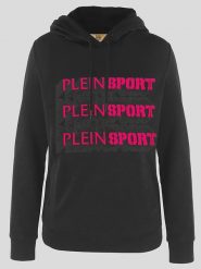 Plein Sport Bluza w kolorze czarnym rozmiar: M. Czarne bluzy z kapturem Plein Sport, m, bez wzorów, z kapturem. Za 228.38 zł.