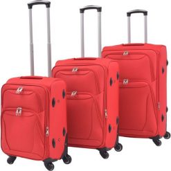 VidaXL 3-częściowy komplet walizek podróżnych, czerwony. Czerwone walizki vidaXL. Za 852.96 zł.