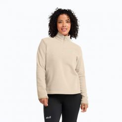 Bluza polarowa damska Jack Wolfskin Taunus 100 Full Zip. Brązowe bluzy bez kaptura Jack Wolfskin, l, bez wzorów, z materiału, bez kaptura, trekkingowe. Za 219.99 zł.