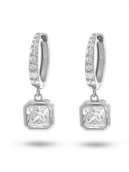 Eclat d'Argent Srebrne kolczyki-kreole z cyrkoniami rozmiar: onesize. Szare kolczyki Eclat d'Argent, z cyrkonią, srebrne. Za 144.58 zł.