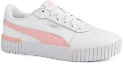 Damskie buty sportowe sneakersy białe PUMA CARINA. Białe buty treningowe Puma, z aplikacjami, z materiału, bez zapięcia, trekkingowe. Za 145.00 zł.