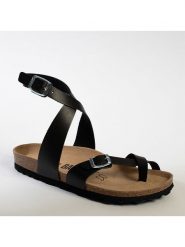 BACKSUN Skórzane sandały "Mala" w kolorze czarnym rozmiar: 40. Czarne sandały Backsun, bez wzorów, klasyczne, z otwartym noskiem, bez obcasa, bez zapięcia. Za 130.99 zł.