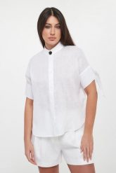 Koszula damska lniana ARMANI EXCHANGE. Koszule Armani Exchange, s, bez wzorów, bez kołnierzyka, bez ramiączek. Za 699.00 zł.