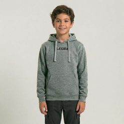 Junior Bluza Spalato z kapturem Szary Melanż. Czarne bluzy LEGEA, xs, bez wzorów, z bawełny, z kapturem, do biegania. Za 180.00 zł.