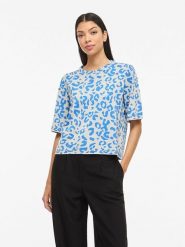 Vila Sweter "Vimayas" w kolorze błękitnym rozmiar: XS. Niebieskie swetry Vila, s, bez wzorów, z materiału, bez ramiączek. Za 74.63 zł.