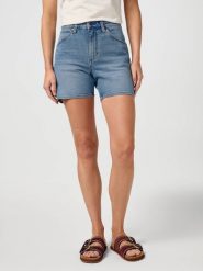 DAMSKIE SPODENKI WRANGLER COWBOY SHORT 5 INCH BROKEN IN 112362838. Szorty Wrangler, bez wzorów, z jeansu. Za 169.99 zł.