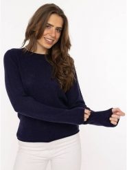 Zwillingsherz Sweter w kolorze granatowym rozmiar: L. Niebieskie swetry Zwillingsherz, l, bez wzorów, z kaszmiru, bez ramiączek. Za 339.95 zł.