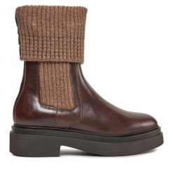 Sztyblety Gant. Brązowe botki Gant, bez wzorów, bez obcasa, na płaskiej podeszwie, bez zapięcia. Za 679.99 zł.