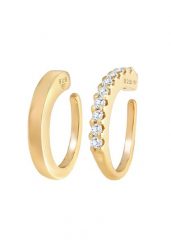 Elli Damska nausznica Duo Trend Blogger z kryształami cyrkonii w pozłacanym srebrze 925 Sterling Silver Kolczyki 1 ct Damski. Szare kolczyki Elli, z cyrkonią, pozłacane. Za 249.89 zł.