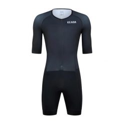 Damski kombinezon triathlonowy Essential z rękawami – czarny. Czarne kombinezony KEADA SPORTS, xl, bez wzorów, z materiału, bez kołnierzyka, bez ramiączek. Za 549.00 zł.