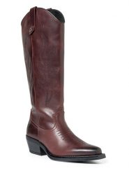 Steve Madden Skórzane kowbojki "Wessel" w kolorze czerwonym rozmiar: 41. Czerwone kozaki Steve Madden, na zimę, bez wzorów, bez obcasa, bez zapięcia. Za 414.95 zł.