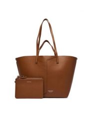 Emporio Armani Torebka EW005668 AF29459 Brązowy. Brązowe shopper bag Emporio Armani, bez wzorów, ze skóry, bez dodatków. Za 2,764.00 zł.