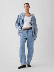 GAP Dżinsy - Barrel fit - w kolorze błękitnym rozmiar: W28. Niebieskie jeansy GAP, bez wzorów, z bawełny, klasyczne, z podwyższonym stanem. Za 149.95 zł.