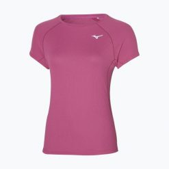 Koszulka do biegania damska Mizuno Dryaeroflow Tee. Czerwone t-shirty sportowe Mizuno, s, bez wzorów, z materiału, bez ramiączek, do biegania. Za 58.99 zł.