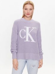 Calvin Klein Jeans Sweter J20J221347 Fioletowy Regular Fit. Fioletowe swetry Calvin Klein Jeans, l, bez wzorów, z bawełny, bez ramiączek. Za 969.99 zł.
