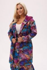Bluza z kapturem Marbella - artystyczny marmurkowy print PLUS SIZE XXL OVERSIZE. Czerwone bluzy Moda Size Plus Iwanek, na jesień, plus size, bez wzorów, z bawełny, boho, bez ramiączek, z kapturem. Za 329.90 zł.