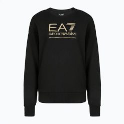 Bluza damska EA7 Emporio Armani Train Visibility. Czarne bluzy z kapturem EA7 Emporio Armani, m, bez wzorów, z bawełny, bez kaptura, na fitness i siłownię. Za 359.99 zł.