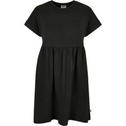 Damska Sukienka Z Organicznego T-shirtu Z Empirową Falbaną. Czarne sukienki Urban Classics, xs, bez wzorów, sportowe, bez kołnierzyka, bez ramiączek, sportowe. Za 97.99 zł.