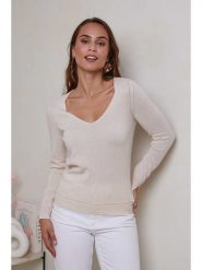 Soft Cashmere Kaszmirowy sweter w kolorze kremowym rozmiar: 32. Brązowe swetry Soft Cashmere, bez wzorów, z kaszmiru, klasyczne, bez ramiączek. Za 297.26 zł.