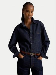 Polo Ralph Lauren Koszula jeansowa 211B17136001 Granatowy Regular Fit. Niebieskie koszule Polo Ralph Lauren, l, bez wzorów, z bawełny, bez kołnierzyka, bez ramiączek. Za 1,199.00 zł.
