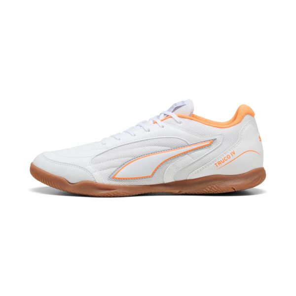 Buty piłkarskie Puma Truco IV. Białe buty do biegania Puma, bez wzorów, z materiału, bez zapięcia, do biegania. Za 207.85 zł.