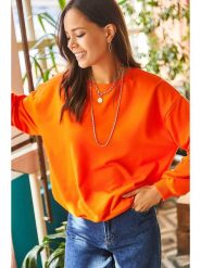 Olalook Bluza w kolorze pomarańczowym rozmiar: S. Pomarańczowe bluzy Olalook, s, bez wzorów, bez kaptura. Za 44.09 zł.