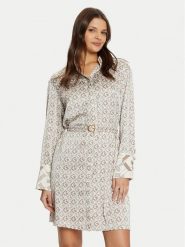Guess Sukienka koszulowa W5RK40 WF1T2 Szary Regular Fit. Szare sukienki Guess, xs, z aplikacjami, z syntetyku, bez kołnierzyka, bez ramiączek, koszulowe. Za 499.99 zł.