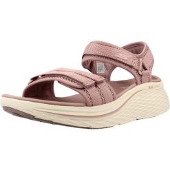 Sandały SKECHERS MAX CUSHIONING ELITE 2.0 Rose. Fioletowe sandały Skechers, bez wzorów, z materiału, bez obcasa, bez zapięcia. Za 248.99 zł.