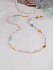 Pierres delicates Pozłacany naszyjnik - dł. 43 cm rozmiar: onesize. Żółte naszyjniki Pierres delicates, z materiału, pozłacane. Za 78.66 zł.