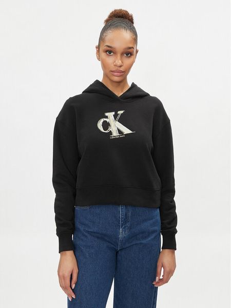 Calvin Klein Jeans Bluza Meta J20J223269 Czarny Regular Fit. Czarne bluzy Calvin Klein Jeans, l, bez wzorów, z bawełny, bez kaptura. Za 299.99 zł.