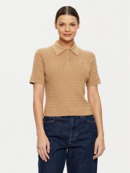 Tommy Hilfiger Sweter WW0WW43957 Beżowy Regular Fit. Brązowe swetry Tommy Hilfiger, l, bez wzorów, z bawełny, bez ramiączek. Za 319.99 zł.