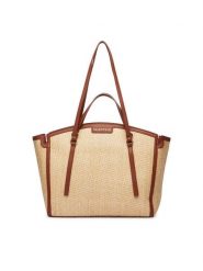 Valentino Torebka Demetra VBS9R901 Beżowy. Brązowe shopper bag Valentino, bez wzorów, z syntetyku, bez dodatków. Za 719.99 zł.