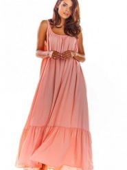 Sukienka Model A307 Pink - awama. Różowe sukienki Awama, uniwersalny, bez wzorów, z elastanu, bez kołnierzyka, bez ramiączek, oversize. Za 340.97 zł.