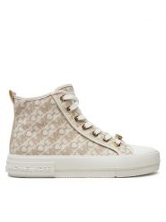 MICHAEL Michael Kors Trampki Evy High Top 43F4EYFE5B Beżowy. Brązowe trampki MICHAEL Michael Kors, bez wzorów, ze skóry, bez zapięcia. Za 929.99 zł.
