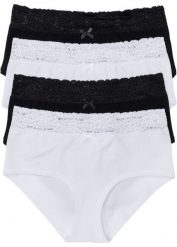 Figi panty maxi (4 pary). Szare figi bonprix, bez wzorów. Za 54.99 zł.